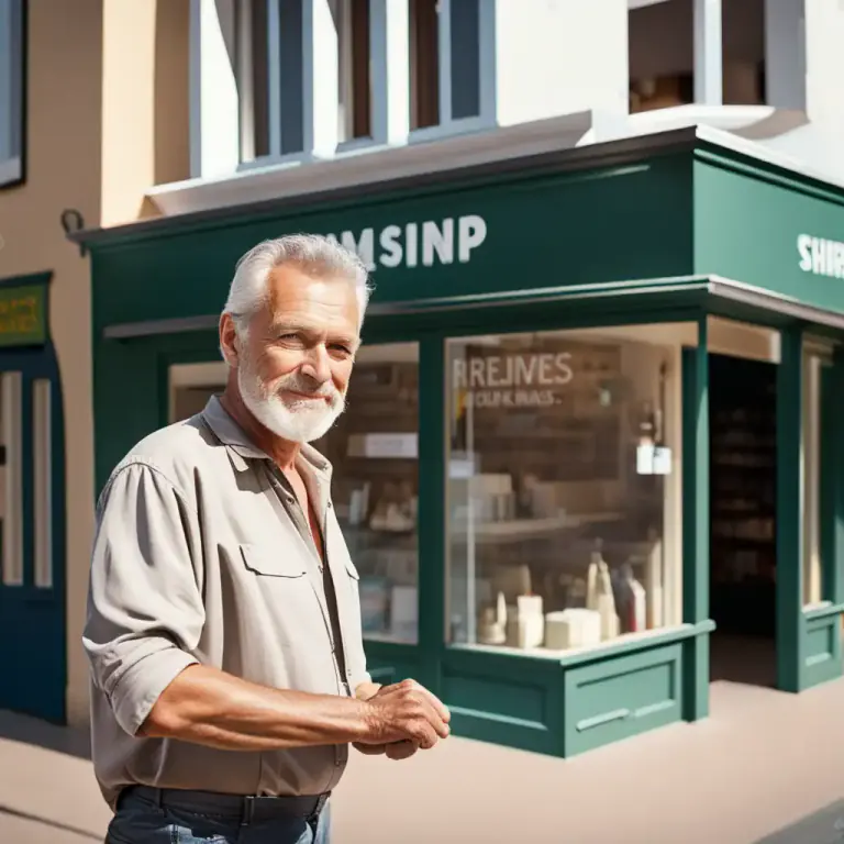 Visual representation of "set up shop" - To establish a business in a certain place.