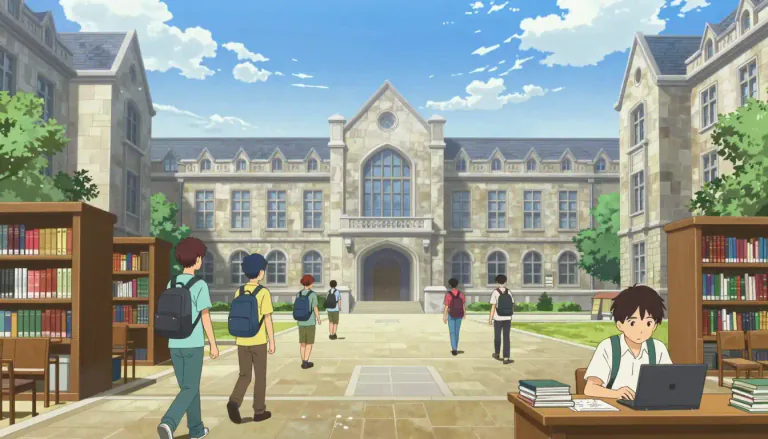 Visual representation of "university" - A big school where students, after finishing high school, go for further studies or research. It can offer undergraduate, graduate and postgraduate degrees.