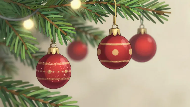 Visual representation of "bauble" - A small and cheap ornament, especially decorative ball hung on a Christmas tree.
