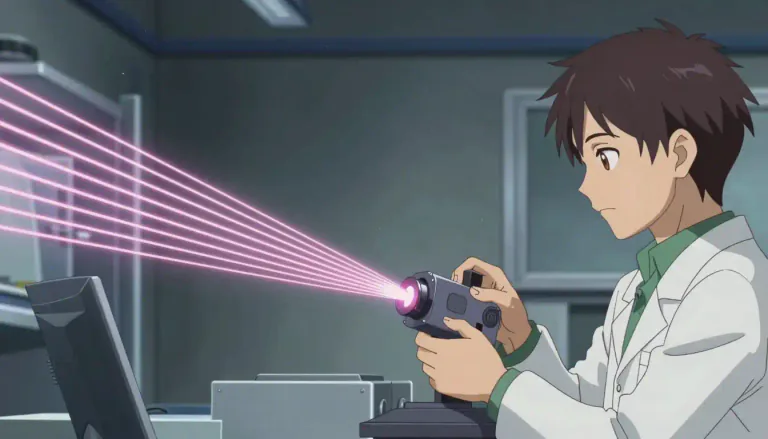 Visual representation of "collimate" - To adjust (the rays of light or particles) to be parallel.