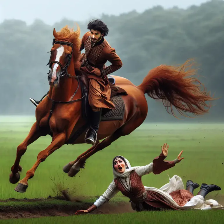 Visual representation of "unseat" - To cause to fall from a horse or other seat