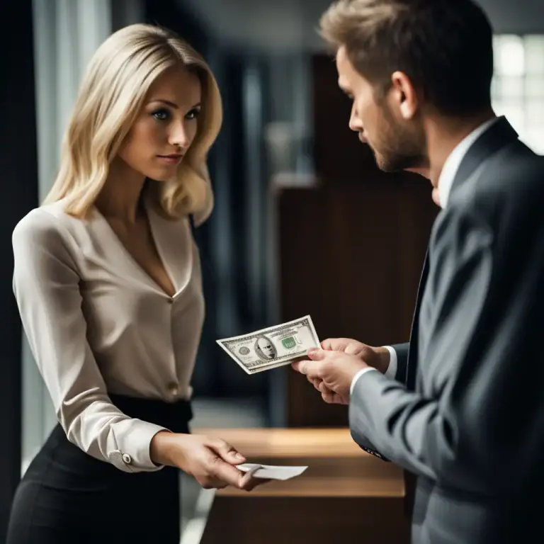 Visual representation of "solicit" - To ask for something from someone, especially illegally