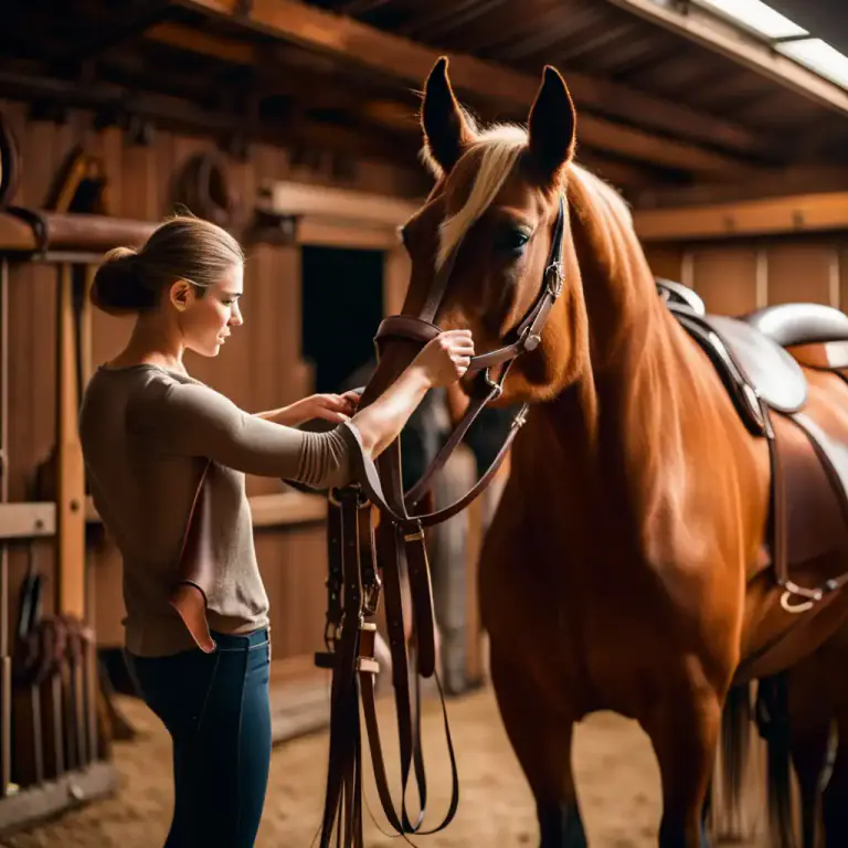 Visual representation of "saddle" - To put a saddle on a horse