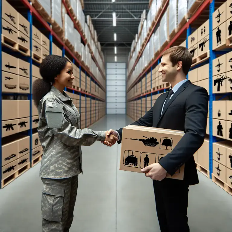 Visual representation of "procurement" - The activity of getting military equipment and supplies.