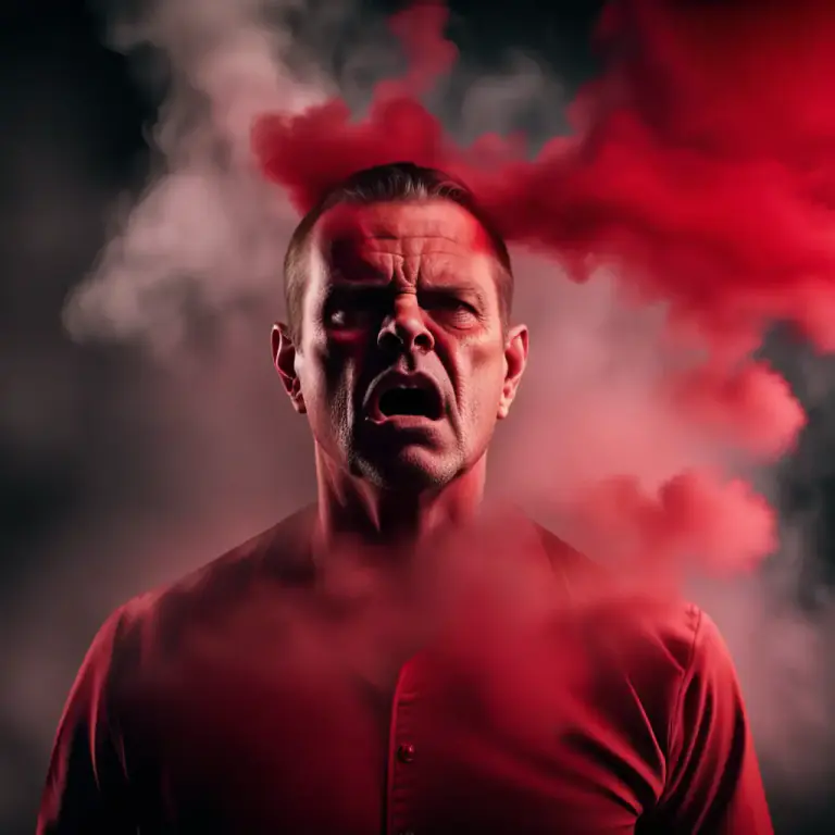Visual representation of "see red" - To become very angry.