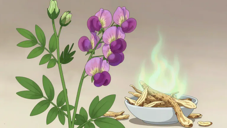 Visual representation of "astragalus" - A plant of the pea family, typically used in traditional Chinese medicine for boosting the immune system.