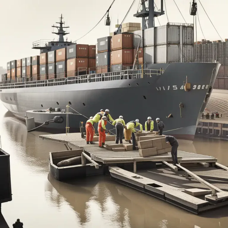 Visual representation of "quay" - A wharf or reinforced bank where ships are loaded or unloaded.