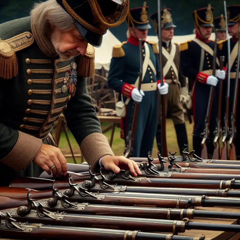 Visual representation of "musketry" - A collection or group of muskets