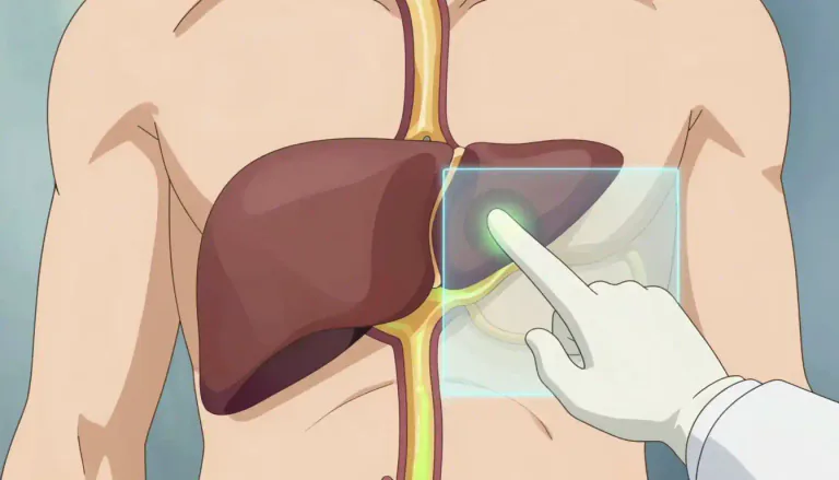 Visual representation of "biliary" - Referring to bile or the bile ducts.