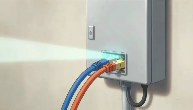 Visual representation of "wireline" - A type of communication method or connection that uses cables or wires to transmit data or signals.