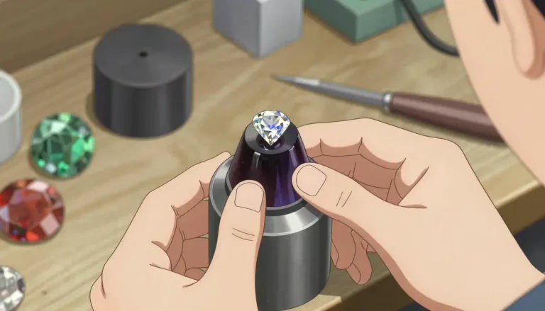Visual representation of "dop" - A cap of a certain material worn by diamond polishers.