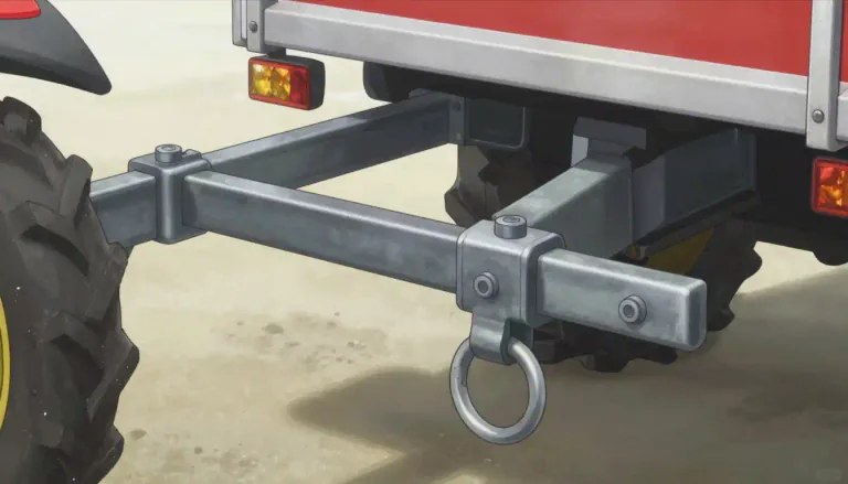 Visual representation of "drawbar" - A drawbar is a bar used for connecting two parts, especially in vehicles like tractors or trailers.
