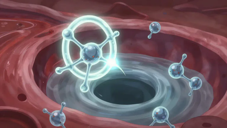 Visual representation of "chelating" - Chelating is the process by which molecules bond with metal ions to form stable complexes, often employed in detoxifying metals.