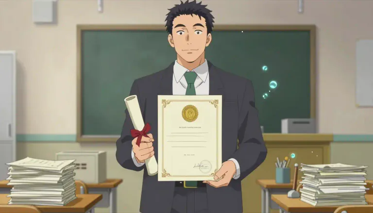Visual representation of "brevet" - A degree or diploma, often conferred without completing all formal coursework, recognizing prior experience or learning.