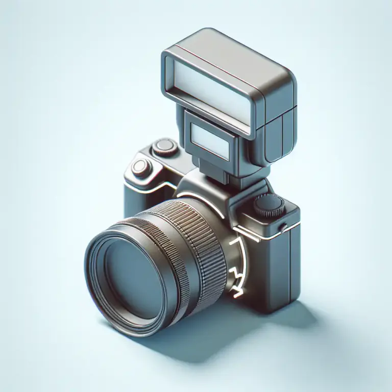 Visual representation of "shoe" - A box-like device in a camera that holds and powers a flash unit