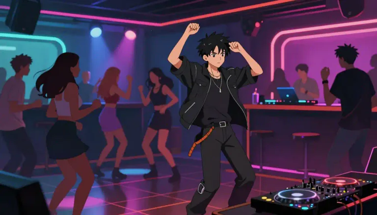 Visual representation of "clubber" - A person who regularly goes to nightclubs, usually to dance to music.