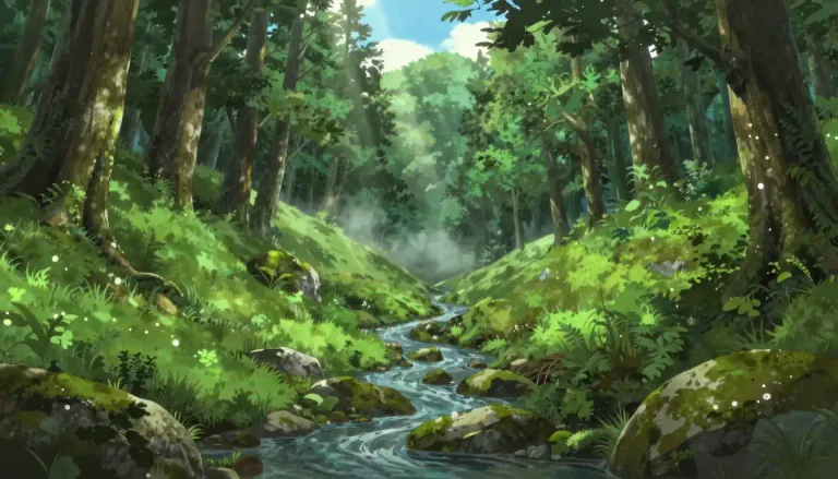 Visual representation of "glen" - a deep valley with many trees