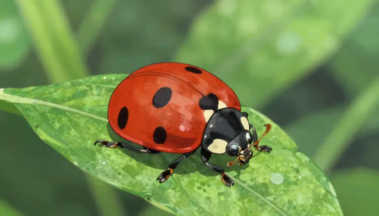 Visual representation of "ladybug" - A small, round beetle usually with red or orange wings and black spots that is often found in gardens.