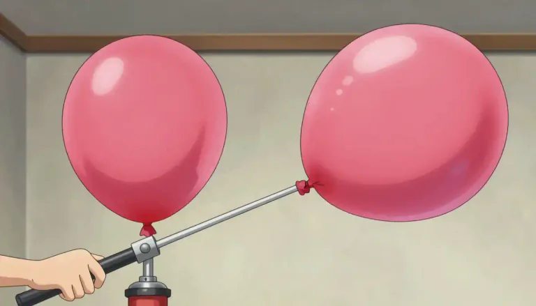 Visual representation of "inflate" - To make something larger by filling it with air or gas.
