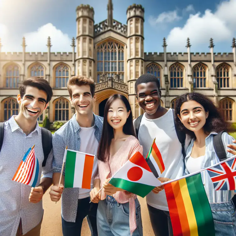 Visual representation of "internationalize" - To make a school or university welcome students, teachers and academic influences from many different countries.