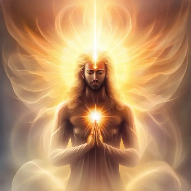 Visual representation of "godhead" - The divine nature or substance; the essence of God or a god