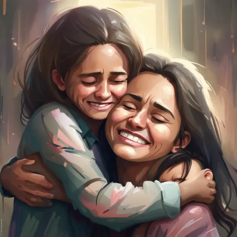 Visual representation of "a ray of sunshine" - A person who brings happiness in a difficult time