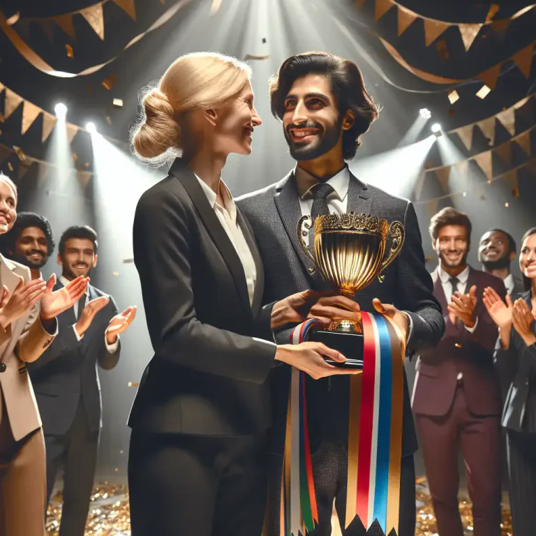 Visual representation of "present" - To give something to someone formally or officially.