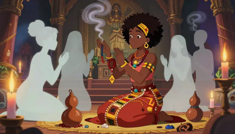 Visual representation of "voodoo" - A religion originating in West Africa, involving witchcraft and communication with the spirits.