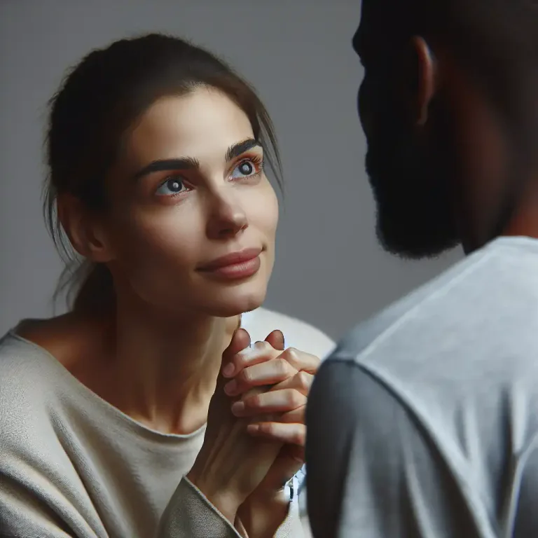 Visual representation of "pleadingly" - In a way that shows a person wants something very much, often through their actions or words, and is asking you for it