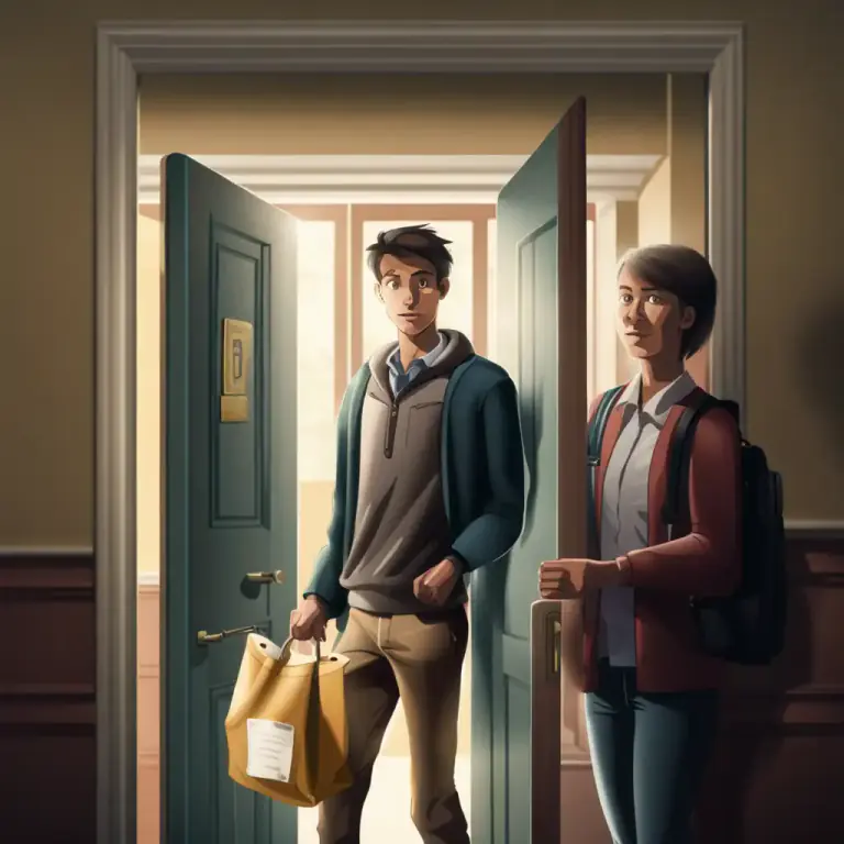 Visual representation of "by/through the back door" - To do something secretly or unofficially.