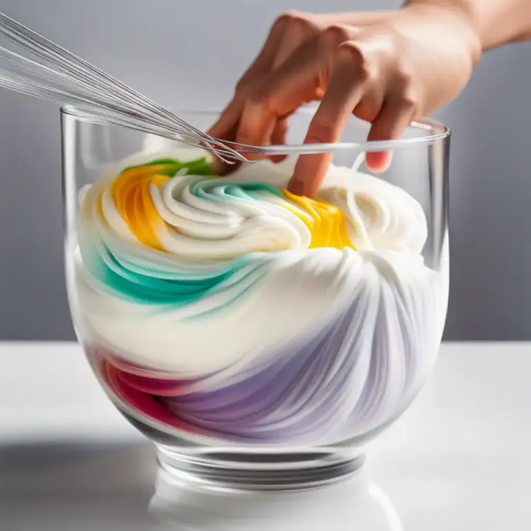 Visual representation of "fold in" - In cooking, to gently add and mix some ingredient in.