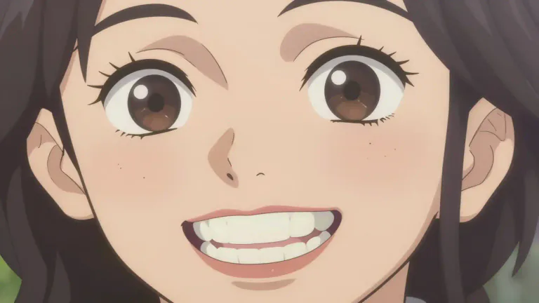 Visual representation of "grin" - To smile widely showing your teeth