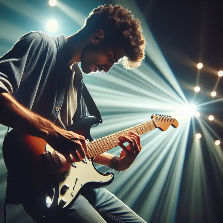 Visual representation of "axeman" - A person who plays the electric guitar, especially in a band.