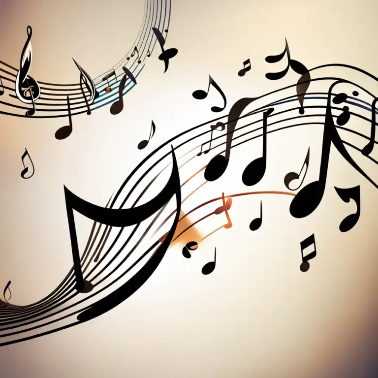 Visual representation of "harmony" - The combination of different musical notes played or sung at the same time to produce a pleasing effect