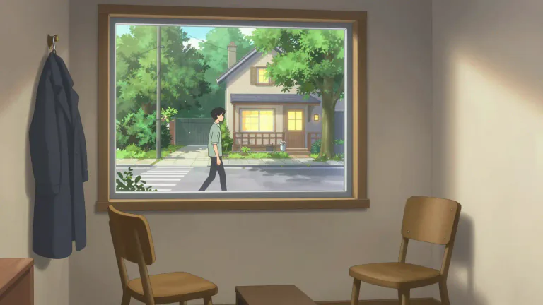 Visual representation of "out" - Not at home or work, or not in the usual place