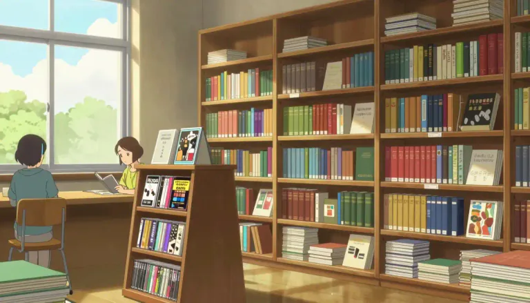 Visual representation of "library" - A place where books, magazines, and other materials (such as videos and musical recordings) are available for people to use or borrow.