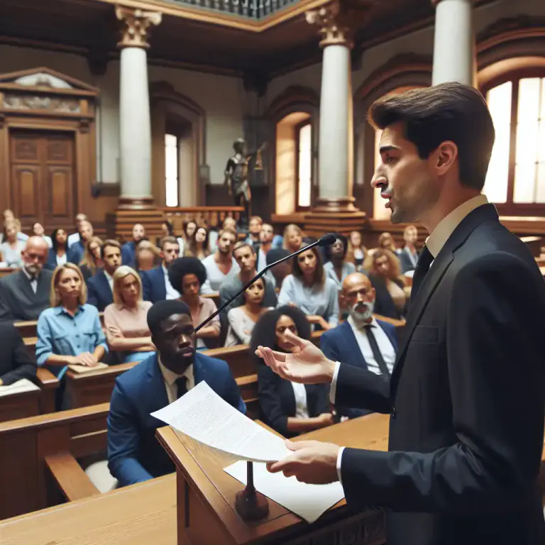 Visual representation of "recital" - The action of reading out in a official voice or claiming something in a formal manner.