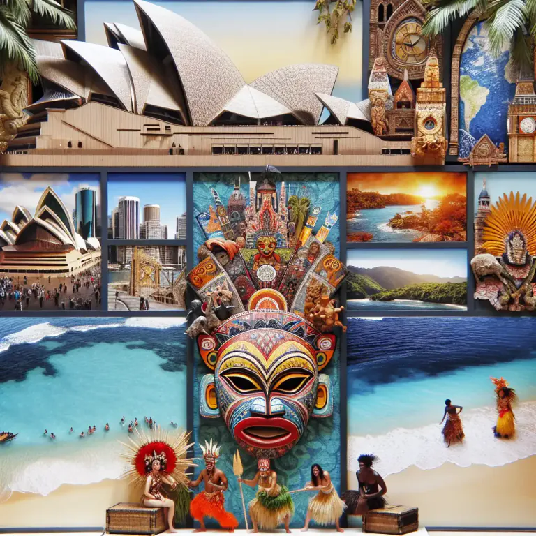Visual representation of "oceanic" - Relating to Oceanic Region which includes Australia, Melanesia, Micronesia, and Polynesia