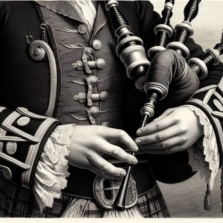 Visual representation of "chanter" - The pipe of a bagpipe where the melody is played