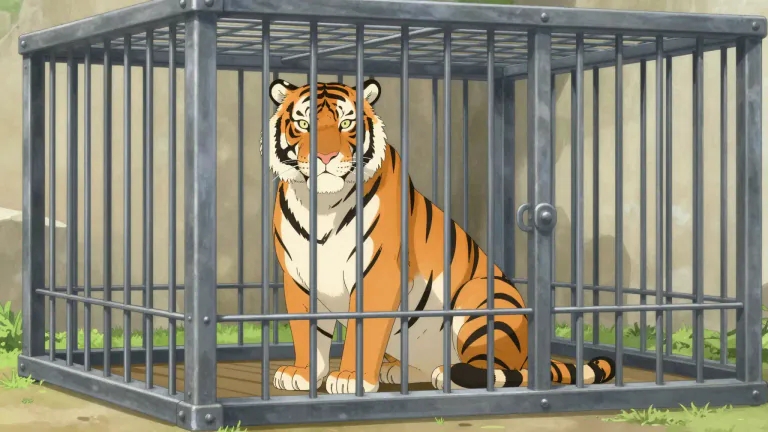 Visual representation of "cage" - A structure of bars or wires where animals or birds are kept