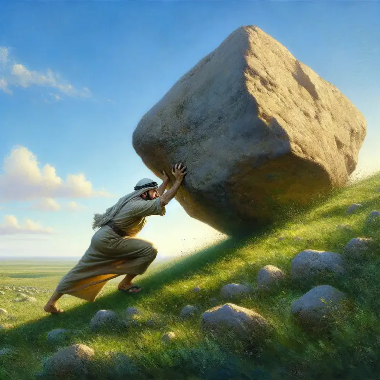 Visual representation of "force upon" - To physically push or apply pressure on someone or something.