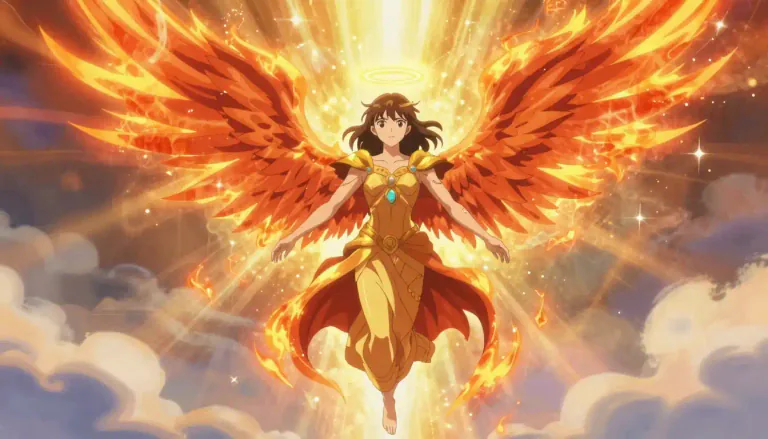 Visual representation of "seraph" - A type of angel in the Christian religion, seen as very powerful and close to God.