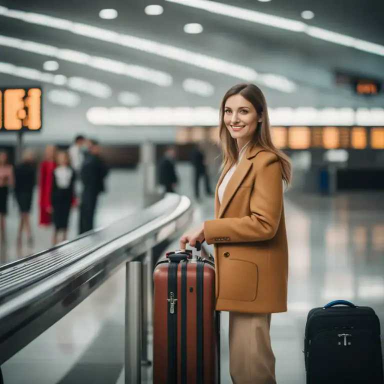 Visual representation of "carousel" - A rotating machine or device, in particular a conveyor system at an airport from which arriving passengers collect their luggage.