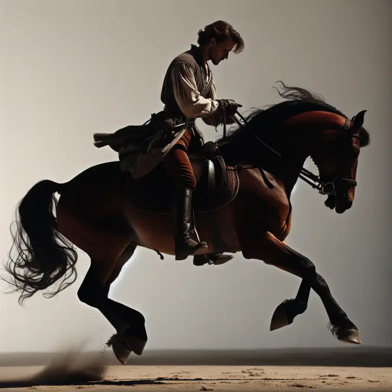 Visual representation of "dismount" - An act of getting off something such as a horse or a bike.