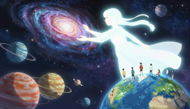 Visual representation of "deism" - A belief that God created the universe but does not try to control it or the people in it.