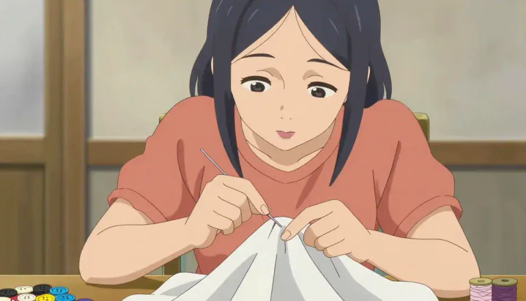 Visual representation of "sewing" - The process of creating or fixing clothes with thread and needle.