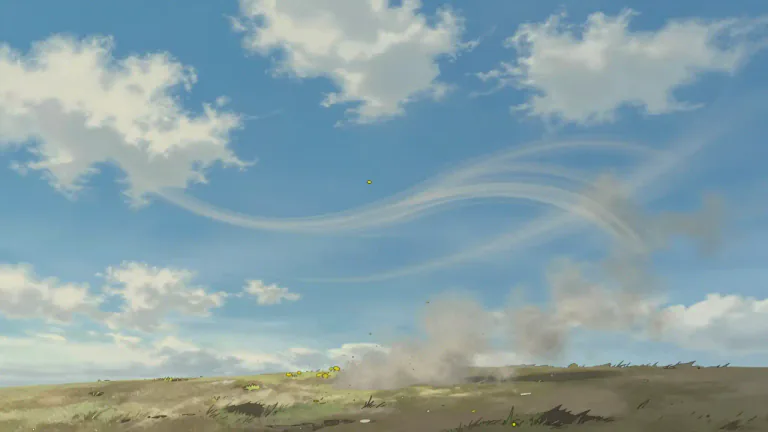 Visual representation of "airborne" - Transported by air or wind.