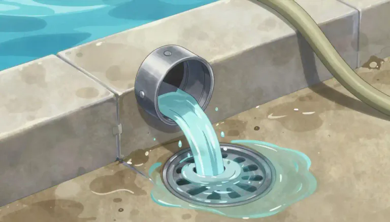 Visual representation of "drain" - To make liquid flow away from somewhere