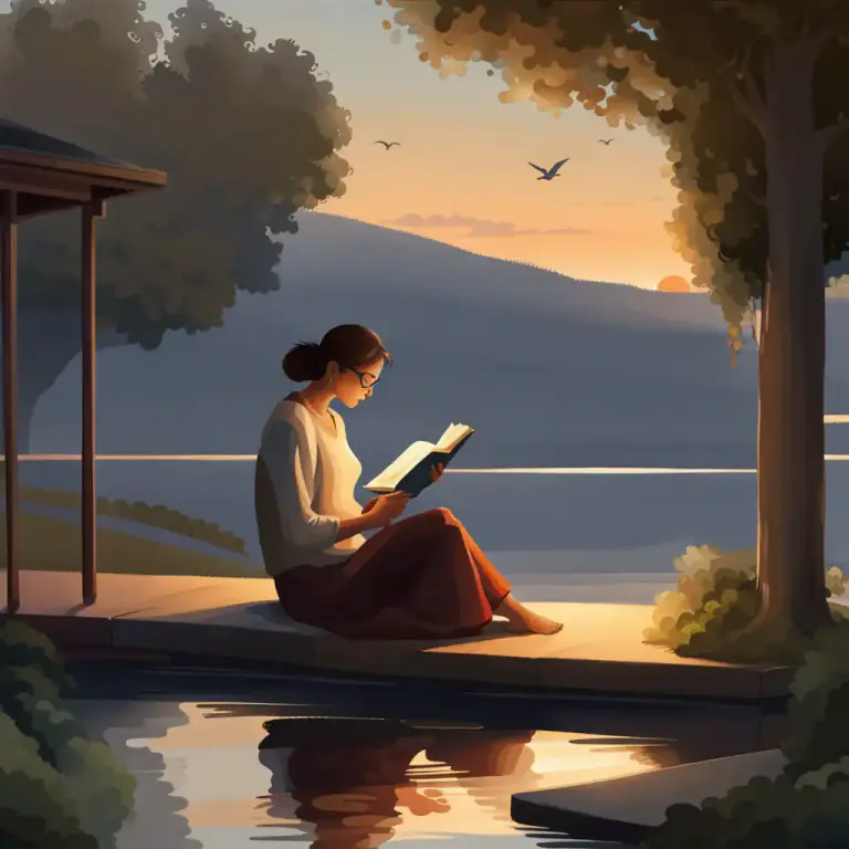 Visual representation of "at the end of the day" - In the evening