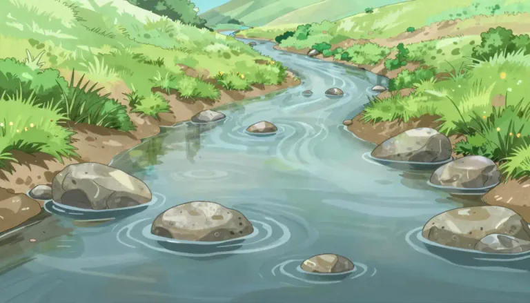 Visual representation of "ford" - A shallow place in a river or stream where it's safe to cross